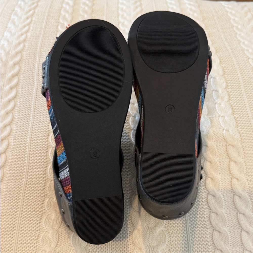 Very G Black Wedges with Multicolor Sole - Picture 5 of 6